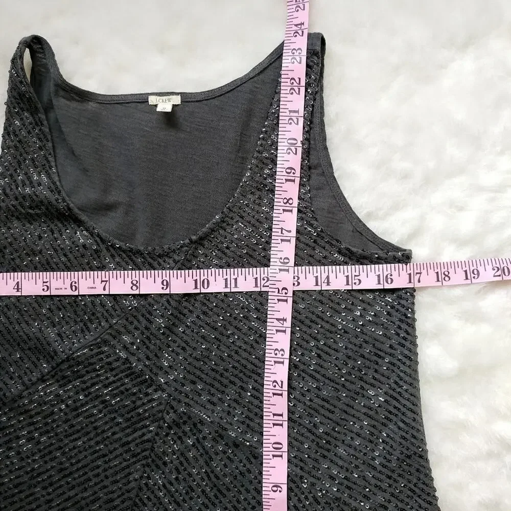 J. Crew Charcoal Gray Sequin Tank Top Size Small